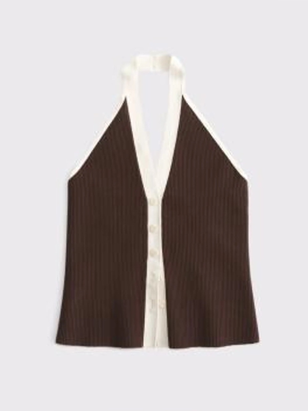 NWT A&F Ribbed Halter Neck Top - Picture 4 of 12
